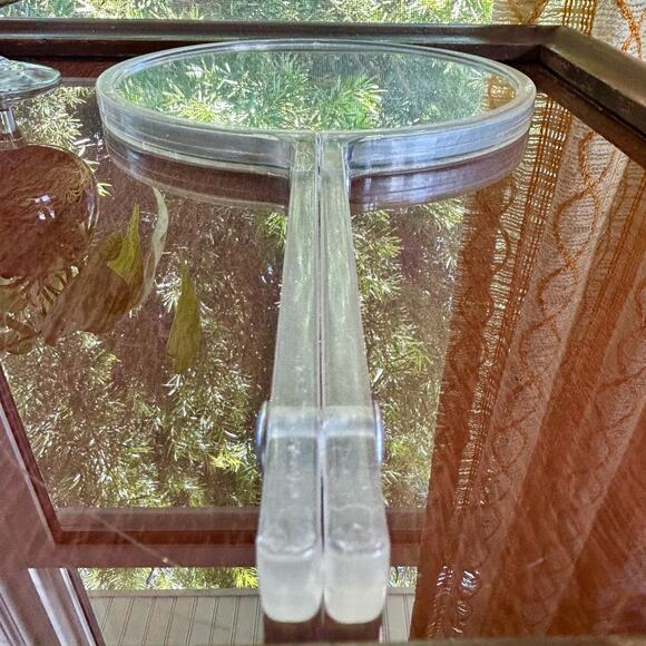 Vintage Clear Lucite Double-Sided Acrylic Hand Mirror - Picture 5 of 11